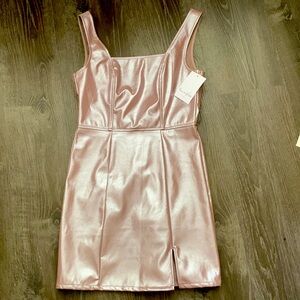 METALLIC PINK SHORT DRESS NEW WITH TAG